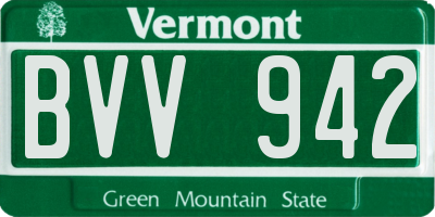 VT license plate BVV942