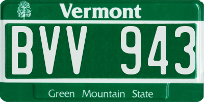 VT license plate BVV943