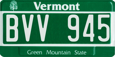VT license plate BVV945