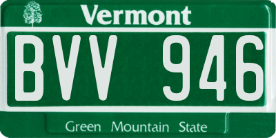 VT license plate BVV946