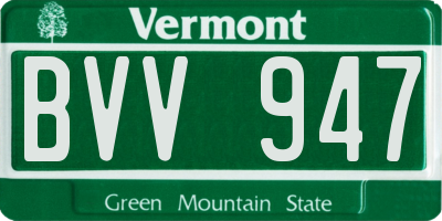 VT license plate BVV947