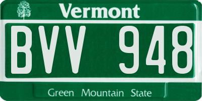 VT license plate BVV948