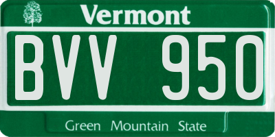 VT license plate BVV950