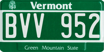 VT license plate BVV952
