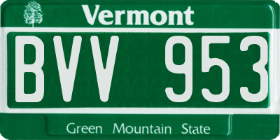 VT license plate BVV953