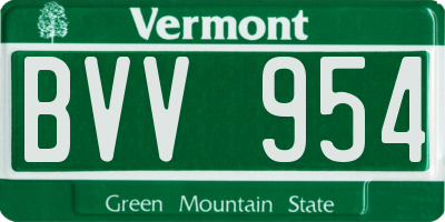 VT license plate BVV954