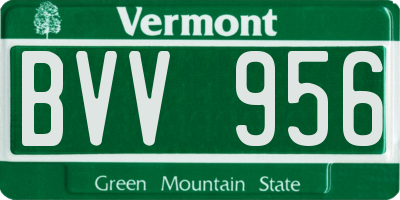 VT license plate BVV956