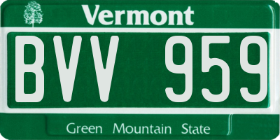 VT license plate BVV959