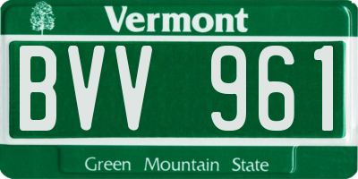 VT license plate BVV961