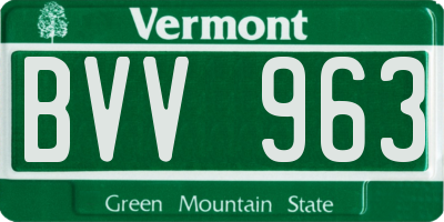VT license plate BVV963