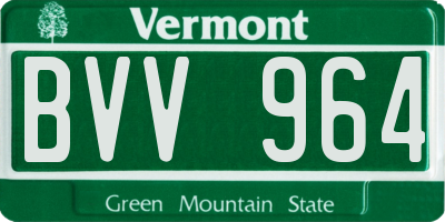 VT license plate BVV964