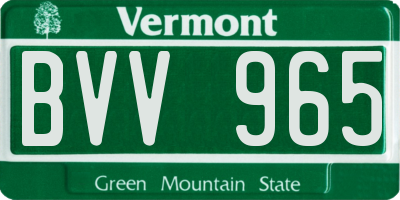 VT license plate BVV965