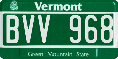 VT license plate BVV968