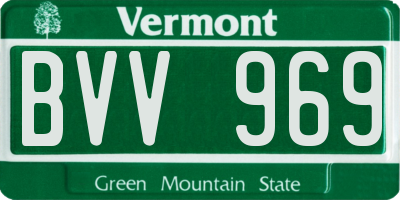 VT license plate BVV969