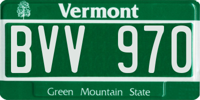 VT license plate BVV970