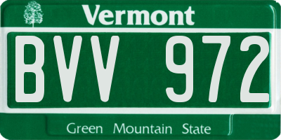 VT license plate BVV972