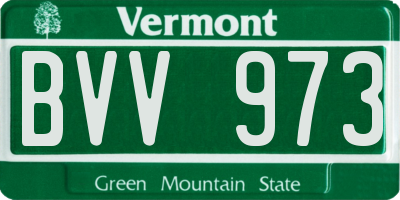 VT license plate BVV973