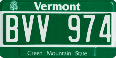 VT license plate BVV974