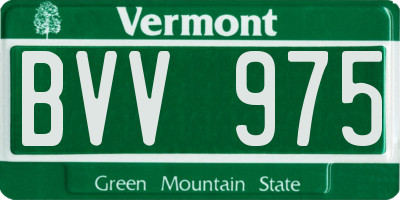 VT license plate BVV975