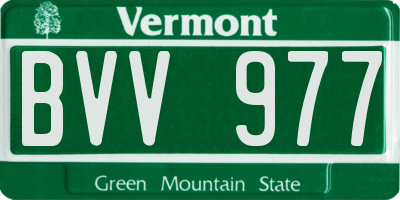 VT license plate BVV977