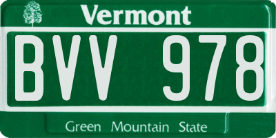 VT license plate BVV978