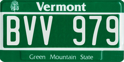 VT license plate BVV979
