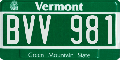 VT license plate BVV981