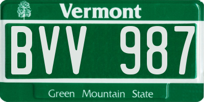VT license plate BVV987