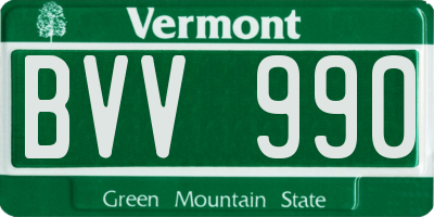 VT license plate BVV990