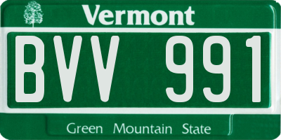 VT license plate BVV991