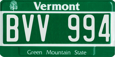 VT license plate BVV994