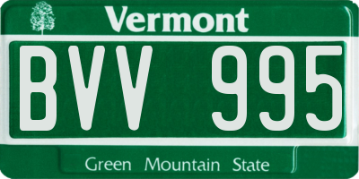 VT license plate BVV995