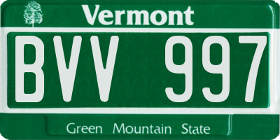 VT license plate BVV997