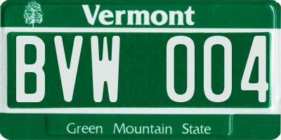 VT license plate BVW004