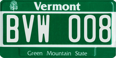 VT license plate BVW008