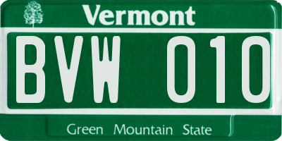 VT license plate BVW010