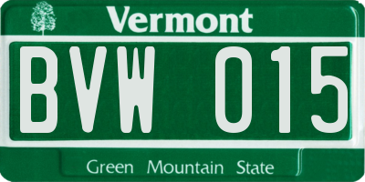 VT license plate BVW015