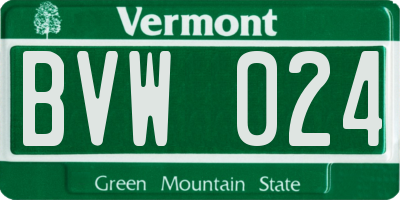 VT license plate BVW024