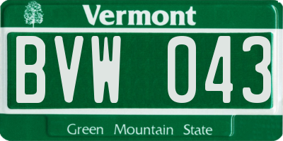 VT license plate BVW043