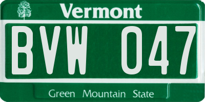 VT license plate BVW047
