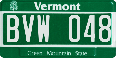 VT license plate BVW048