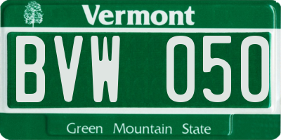 VT license plate BVW050