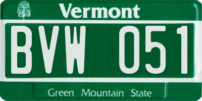 VT license plate BVW051
