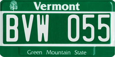 VT license plate BVW055