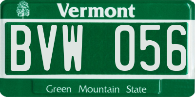 VT license plate BVW056