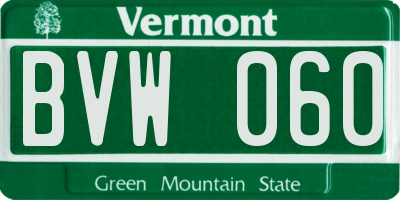 VT license plate BVW060