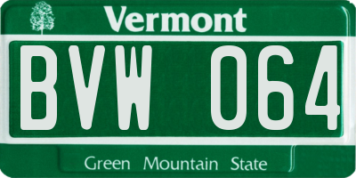 VT license plate BVW064