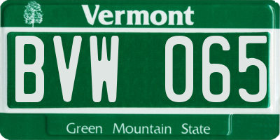 VT license plate BVW065