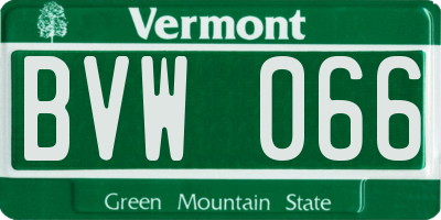 VT license plate BVW066