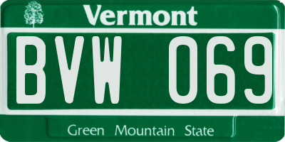 VT license plate BVW069